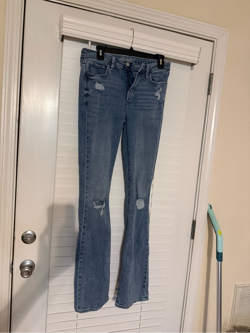 Arizona Jean Company Light Blue Distressed Flare Jeans
